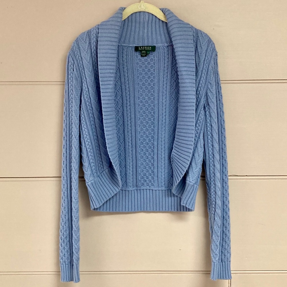 LAUREN Ralph Lauren Open Knit Cropped Cardigan